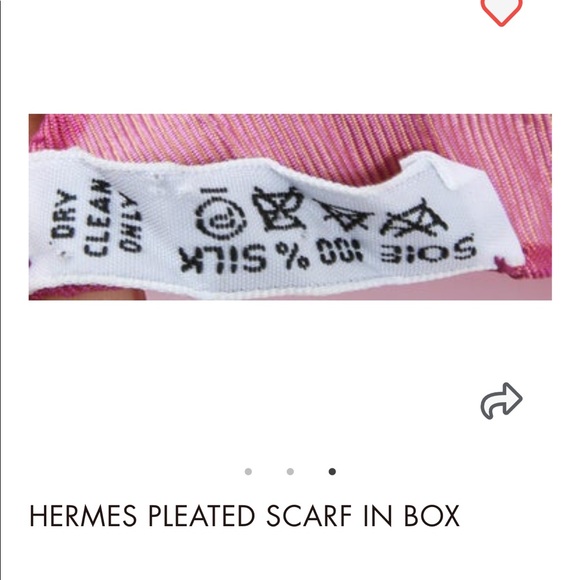 Authentic Hermès Rose Pleated scarf with box - Picture 2 of 3